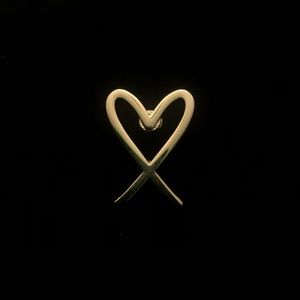 Ten Stacks Gold Heart Enamel Lapel Pin